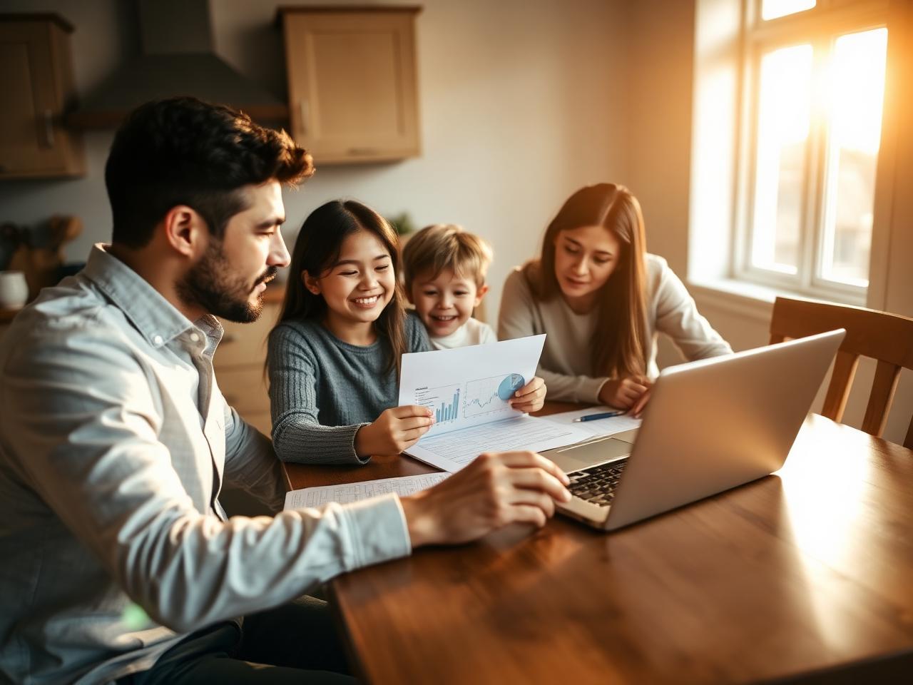 Familie bei der Finanzierungsplanung