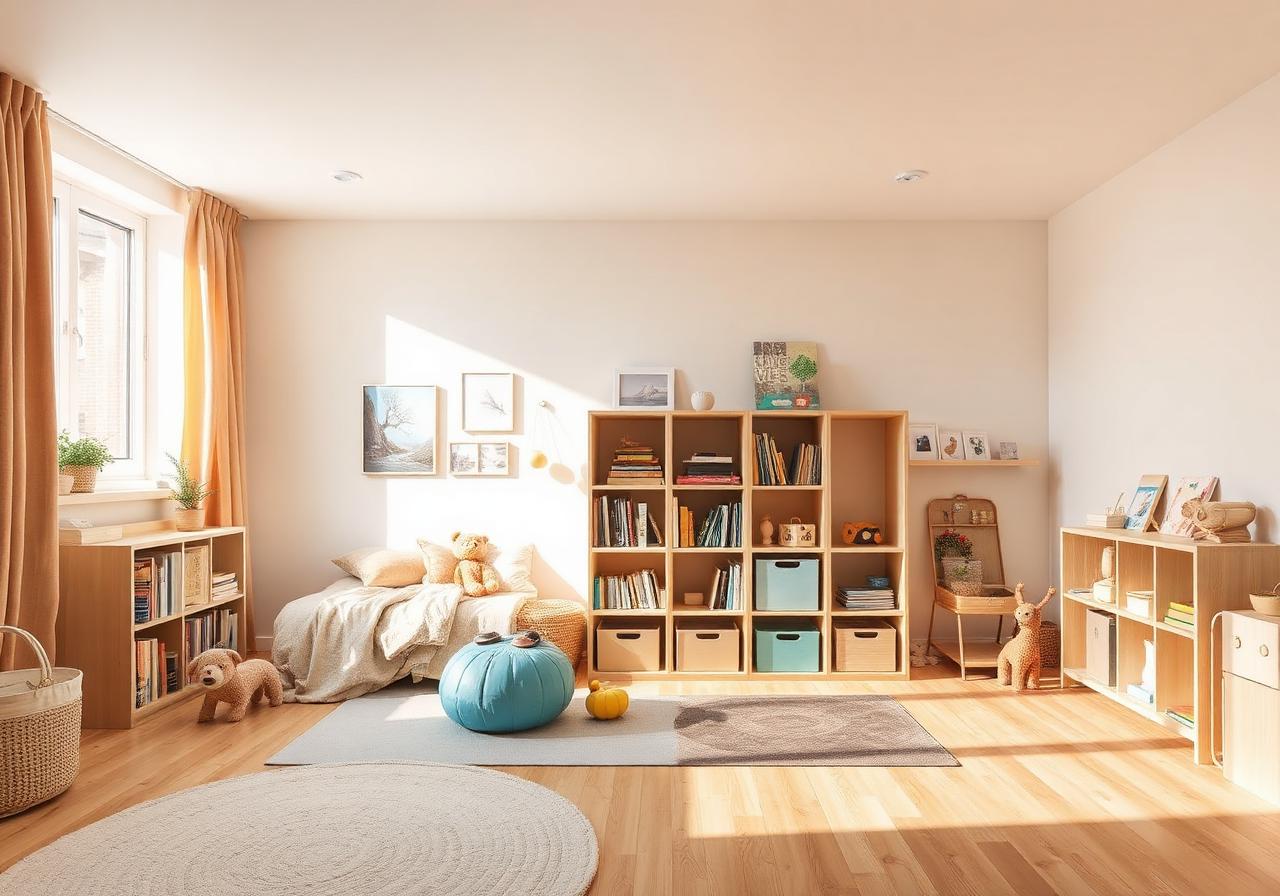 Helles, modernes Kinderzimmer im skandinavischen Stil